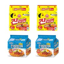오뚜기 진라면 매운맛 10봉+팔도비빔면 10봉, 1세트