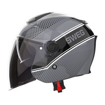 기어러스 스웩 초경량 오픈페이스 오토바이 헬멧 1050g 선바이져 내장형 GEARUS SWEG, 2XL, 선택안함, 그레이