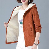 도오빠 라주스 여성 기모 점퍼 코듀로이 후드집업 재킷 루즈핏 골덴 자켓 아우터 여자기모자켓