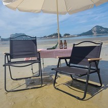 쿠웅 착착 캠핑의자 접이식 가성비캠핑의자 로우체어, 로우2개(높이61cm)+가방, 블랙