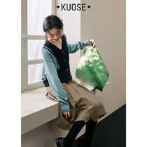 쿠오세 KUOSE 브이넥 가디건 니트 탑 여성 2023 봄
