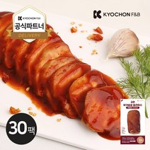 [교촌] 프레시업 슬라이스 닭가슴살 핫바베큐 100g 30팩, 단품