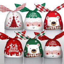 파티앤미다스 크리스마스 매듭형 리본형 쿠키봉트 XB-022, XB-022 쿠키봉투[매듭 레드트리 5매]