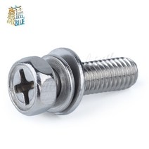 특수볼트Gb9074.13 304 스테인레스 스틸 크로스 헤드 외부 육각 3 조합 나사 M4 M5 M6 M8 볼트 6 각 결합, 04 M6 20pcs_09 12mm