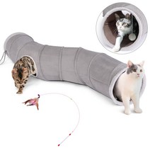 Ownpets 캣터널 S shape 고양이 터널 하우스 장난감 고양이 터널 숨숨집, 그래이