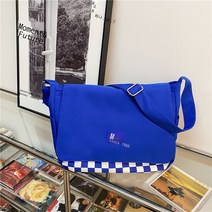 일본과 크로스백 여 복고 바둑판 격자 대용량 수업가방 한국판 원숙 숄더백