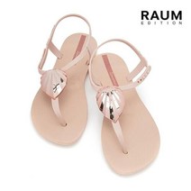 라움에디션 LEAF SANDAL FEM 핑크 여성 메탈장식 샌들