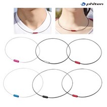 화이텐 라쿠와목걸이 스포츠목걸이 건강목걸이 와이어모델AIR 운동선수 야구 골프, 블랙/블랙 50cm