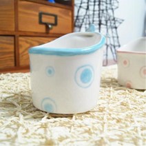 샵 사무실 손님맞이 도자기 종이컵홀더 뜨거운음료 가계 특이한소품 가벼움 분양사무실 컵손잡이 행사장, 블루