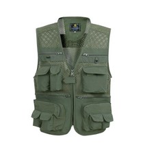 착용감 좋은 멀티 다기능 자킷 조끼 재킷 낚시 배달 라이더 통기성, 5XL, Light ArmyGreen Vest