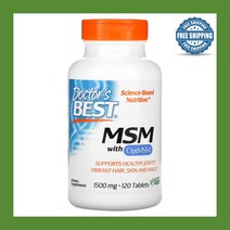 Doctors Best 닥터스베스트 엠에스엠 식이유황 MSM 1500mg 120정 메틸설포닐메테인 MethylSulfonylMethane