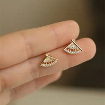 KORELAN S925 순은 부채 스타 귀걸이 지르코니아 기질 심플한 블라우스 귀걸이베스트 디자인