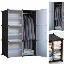 복합수납장(4칸)-DIY-옷장-반조립수납장-집들이선물, 블랙