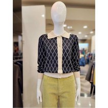 [마이티지] NC엑스코 칼라넥 마름모 패턴 니트 가디건 MN4CR428BKFF_1