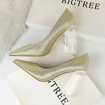스타 스틸레토 포인트 투명 힐 10cm