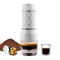 커피머신 가정용 수동 반자동 기계 드롱기 휴대용 Cafetera 커피 머신 에스프레소 핸드 프레스 캡슐 그라운, 01 WHITE