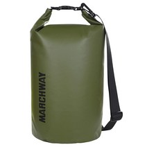 MARCHWAY 물에 뜨는 방수 드라이백 카약 레프팅 서핑 수영 캠핑 하이킹 해변 스키 스노우보드 산악 [미국 직배송], Army Green