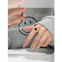 우정반지 바다색 호박색 꽃 반지 여성 패션 유행 틈새 디자인 간단한 검지 악세사리