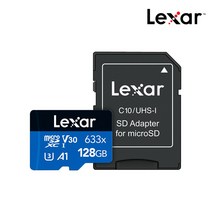 렉사 공식인증 마이크로 SD카드 633배속 128GB 블랙박스 핸드폰 고프로 SD어댑터포함, 단품
