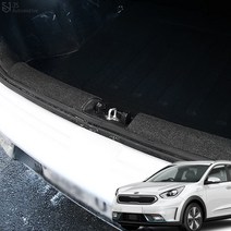 [JS automotive] 니로 전용 트렁크 범퍼 커버 차량 스크래치 기스 방지 스티커 데칼 시트지 랩핑 가드 악세사리 용품, 카본 트렁크 범퍼커버
