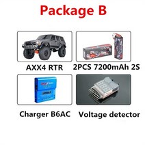 입문용 AUSTARHOBBY RTR 하드 쉘 1/10 RC 전기 원격 제어 모델 자동차 오프로드 크롤러 성인 어린이 장난감 AXX4 4WD, [01] Package B