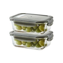 락앤락 오븐글라스 내열유리 밀폐용기 2개 - 냉장고.냉동실정리 전자렌지반찬통 이유식.햇반밥보관 레인지, 630ml