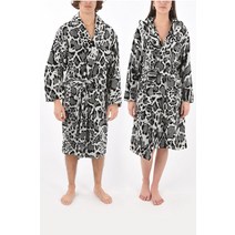 Roberto Cavalli HOME 애니멀 프린트 BATHROBE 위드 후드 LINX CAP 001