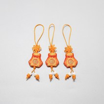전통매듭복주머니 2.3cm×11cm 주황 전통공예 장신구줄전통소품 노리프렌즈 만들기재료 전통꾸미기