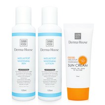 더마하우스 화이트닝 절약형2종(절스킨+절로션)+화이트닝 썬크림/미백 잡티관리 주름개선 SPF50+PA+++, 리필2종+화이트닝 썬크림