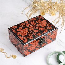 원목 보석함 미니 반지함 반지 뱃지 메달 케이스 중국 스타일 나무 보석 상자 골동품