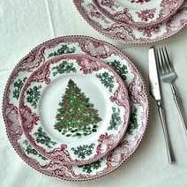 영국 존슨브라더스 존슨브로스 크리스마스 트리 접시, N 캐슬대접시