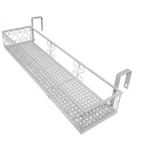 MK 베란다 화분걸이대 일반 난간용 (직각 80 X 20cm) 난간고리 2P, 화이트