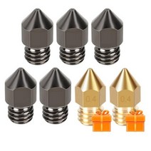 MEGA 5PCS MK8 경화 강철 노즐 02 03 04 05 06 08mm M6 스레드 3D 프린터 용 10MM 필라멘트 Hotend CR10 Ender3, 1.0mm+5PCS add gifts