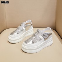 DFMEI 스니커즈 봄여름 신가죽 통굽 속가보시 덧신 슬립온 캐주얼 여자단화 ins 트렌드