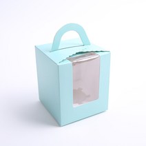 머핀상자 포장 컵케이크 쿠키 투명창 상자, 1구-블루