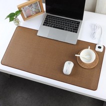MEIISEO스마트 온열 마우스 전기 매트 따뜻한 테이블 장패드 가열 키보드 책상 패드, 모란디 브라운 타임_33*80cm, 1개