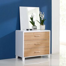 리프 심플화장대세트, 색상:오크화이트