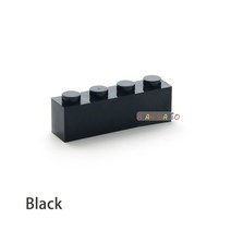 어린이 아기 실내 놀이터 놀이기구 미끄럼들 200 개 1x4 도트 DIY 빌딩 블록 두꺼운 피규어 교육 창조적 장난감 크기 3010 호환, [16] Black 200pcs