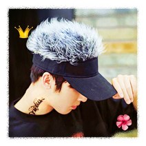 [삼라] 예쁘고 트렌디한 골프모자 가발 썬캡 남자 여름 겨울 패션 선바이저, free, 그레이