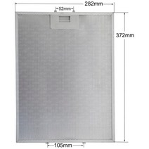 81460072 쿠커 후드 금속 그리스 필터 370x281mm Teka KSE90 DB190 예비 부품, 단일옵션