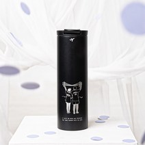 [피그림] 캡 일자형 드로잉 텀블러 500ml ( 커플텀블러 / 수료식선물 / 각인텀블러 ), X, 채색 ver., 블랙