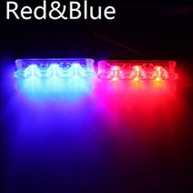 3 Led 플래셔 스트로보 스코프 스트로브 라이트 경찰 조명 빨간색 파란색 자동 플래시 주차 신호 램프 경고등 1 쌍, BLUE AND RED