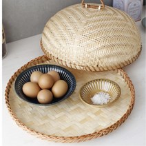 대나무 간식 채반 주방소품 채반뚜껑 부침개소쿠리 건조기채반 우동건지기 요리용채반