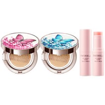 1+1+1 [15g+쿠션15g+멀티밤10ml] 스타일71 45%세럼 [복합 피부 추천] 수분 촉촉 광채 앰플 주름개선 자외선차단 미백 쿠션 21호23호, 1개, 나비핑크 17호+나비블루17호(복합)+멀티밤