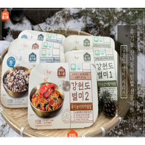 강원도 별미 건강하고 맛있는 먹거리 홈스랑 유기농 산나물비빔밥 3종 7팩 세트(산나물밥3 더덕밥2 감자밥2) 낱개판매( 명란비빕밥 산나물밥 더덕밥 감자밥) 영양 즉석밥 다이어트밥, 감자밥2개