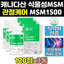 캐나다 식물성 식물 MSM MSN 엠에스엠 캐나다산 3통 디메틸설폰 영양제 프리미엄 골드 글루코사민 식이유황 1500 무릎 조인트 플러스 NAG 정 관절 식약청 에에스엠 고함량