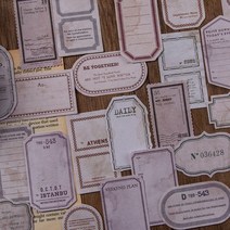 빈티지 라벨 종이 태그 페이퍼 메모지 다꾸 8종, C (ME-383)