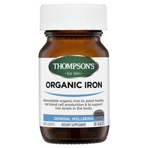 톰슨 철분 오가닉 25mg 30정 Thompsons Organic Iron 24mg 30 Tablets