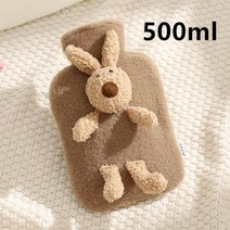 손난로 귀여운 봉제 곰 따뜻한 물 가방 PVC 소재 물 주입 뜨거운 물병 휴대용 겨울, 500원 토끼