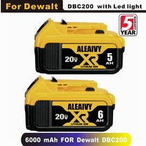 디월트배터리 20v 6.0ah max xr 전동 공구 교체 dewalt 20v 호환, 1개 6.0ah, 1개
